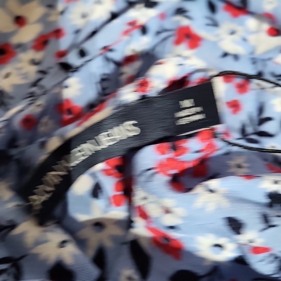 CALVIN KLEIN Women's Mini Dress Blue Floral Print Size M NWT Adjustable Straps - Picture 8 of 10